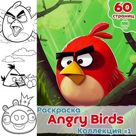 Раскраска Энгри Бердс часть 1 / раскраски Angry Birds / Раскраска для ...