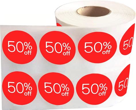 Amazon.com : Price Stickers 50 Off Percent Off Labels 1.5 inch Sale ...