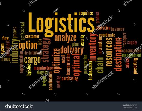 Logistics Word Cloud Concept On Black Stock Illustration