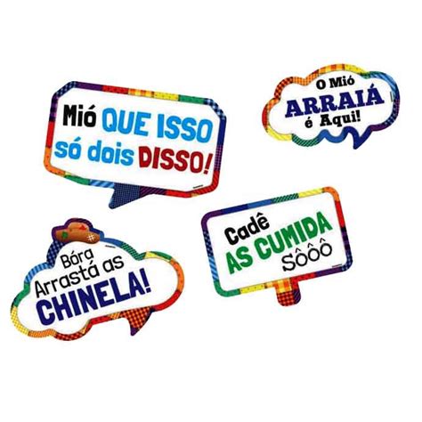 Plaquinhas Divertidas C Haste P Festa Junina 8 Placas Shopee Brasil