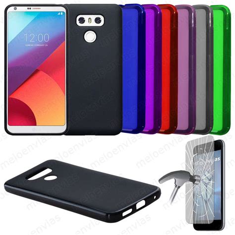 Funda Carcasa CRISTAL TEMPLADO Para LG G6 Gel TPU Lisa Mate Colores