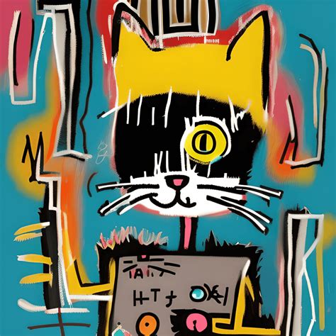 A By Jeanmichel Basquiat Kitty Cat · Creative Fabrica