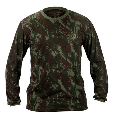 Camiseta Manga Longa Camuflada Malha Pv Resgate Militaria Outros