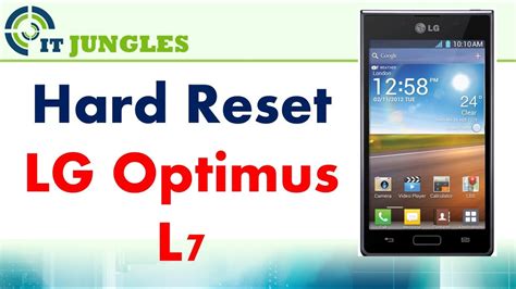 How To Hard Reset Lg Optimus L Youtube