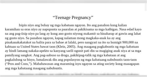 Posisyong Papel Tungkol Sa Teenage Pregnancy Brainly Ph Hot Sex Picture