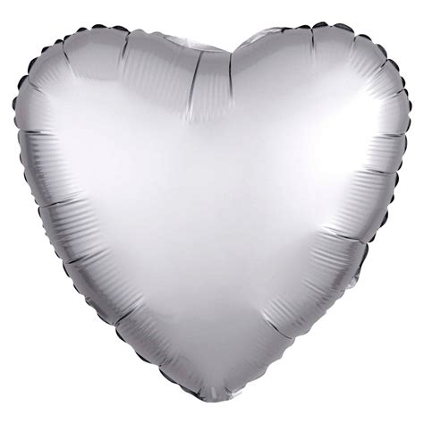 Globo Corazón Plata Satinado 45 cm Comprar Online My Karamelli