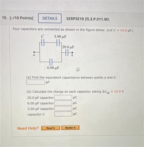 Solved Four Capacitors Are Connected As Shown In The Fig