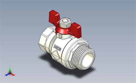 螺纹黄铜球阀step模型图纸下载 懒石网