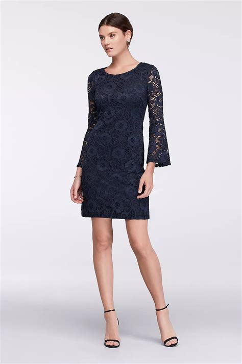 Bell Sleeve Lace Sheath Dress Davids Bridal