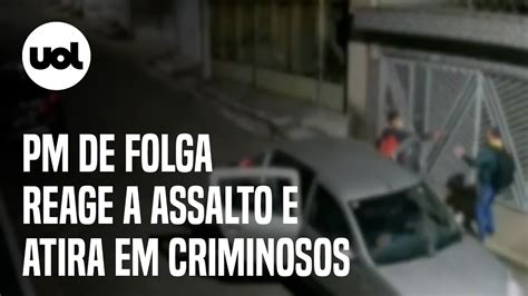 PM de folga reage a assalto e atira contra criminosos em São Paulo