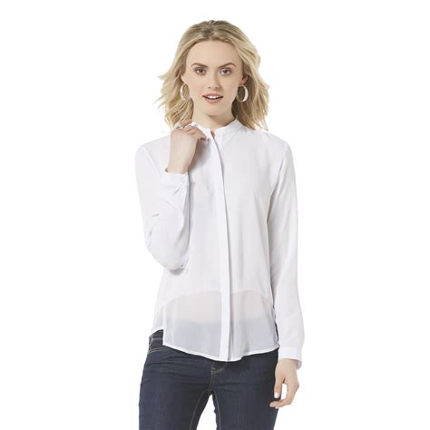 Covington Womens Collarless Blouse