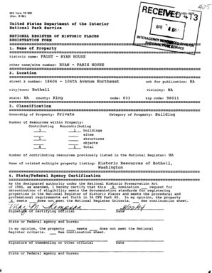 Fillable Online Pdfhost Focus Nps RECEIV NPS Form 10 900 Rev