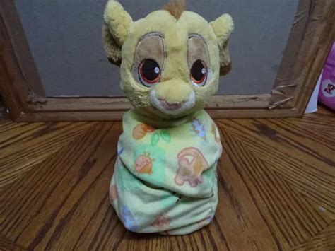 DISNEY STORE BABY The Lion King Simba Cub In Blanket Pouch Plush Soft