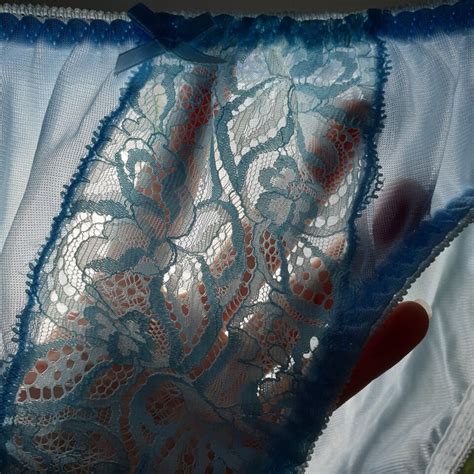 Vintage Silky Nylon Panties Blue Lace Bikini High Leg Brief Size Hip Ebay