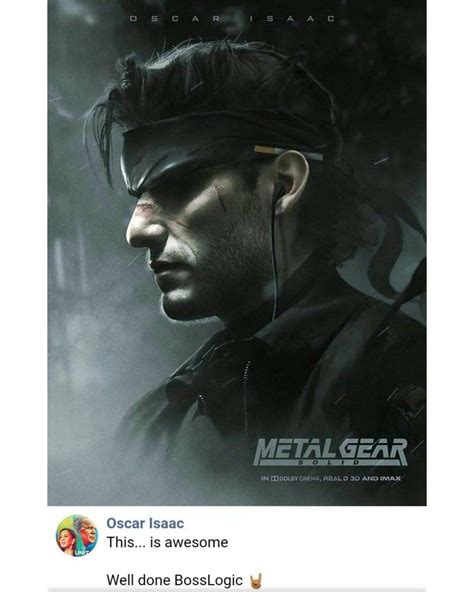 Oscar Isaac Starring In Metal Gear Solid As Solid Snake Metal Gear