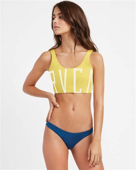 Solid Haut De Bikini Uni Coupe Crop Pour Femme Rvca