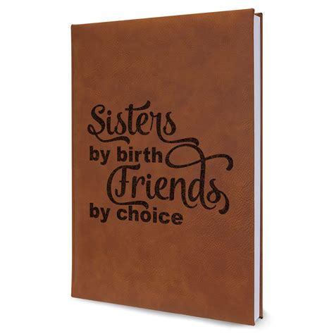 Custom Sister Quotes and Sayings Leather Sketchbook | YouCustomizeIt