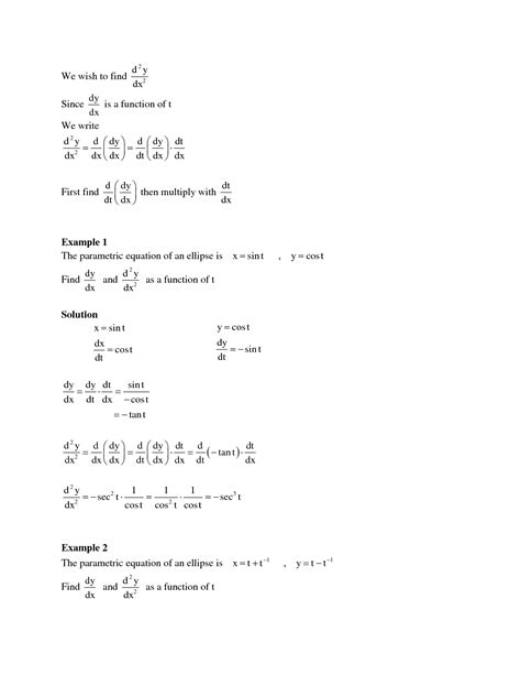 SOLUTION Lecture 1 Parametric Implicit Differentiation 1 Studypool