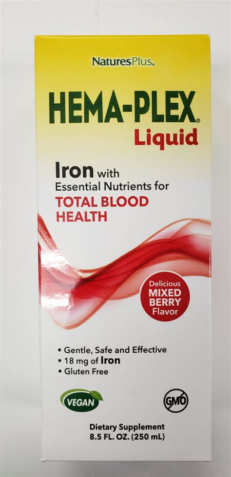 Natures Plus Hema Plex Liquid Iron With Essential Nutrients For Total — Circle Nutrition Center Cnc