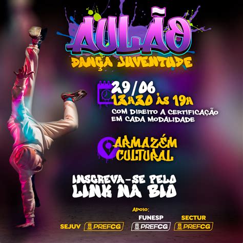 Aulão Dança Juventude terá atrações culturais e projeto Arte de Expor