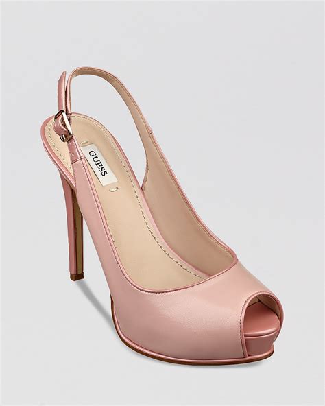 Guess Peep Toe Platform Slingback Pumps Huela High Heel Bloomingdales