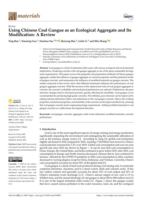 PDF Using Chinese Coal Gangue As An Ecological Aggregate And Its