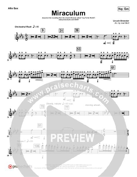 Miraculum Alto Sax Sheet Music Pdf Lincoln Brewster Praisecharts