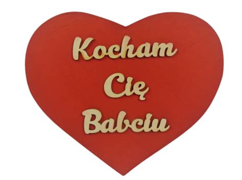 Tabliczka serce Kocham Cię Babciu Czerwony