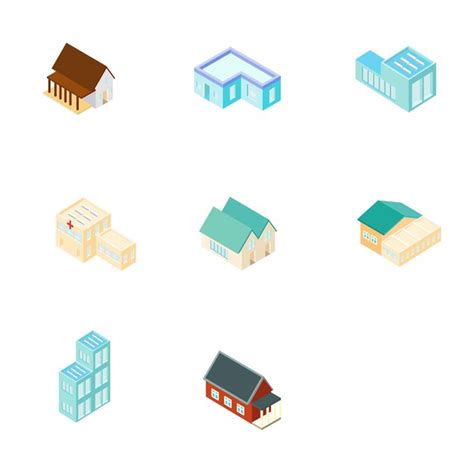 Premium Vector Set Of Houses Icons