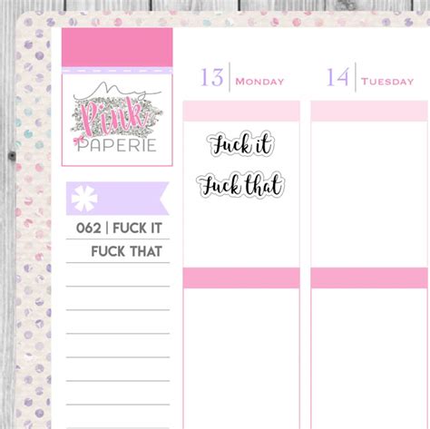 062 Fuck That Fuck It Script Stickers Etsy