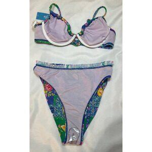 Cupshe Swim Cupshe Women Swimsuit Bikini Set High Waisted Push Up Cheeky Drawstring Two Piec