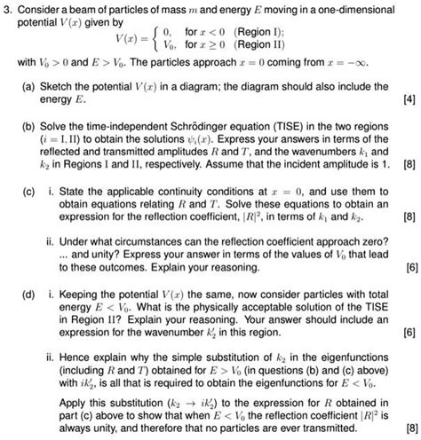 Solved Consider A Beam Of Particles Of Mass M And Energy E Moving In A