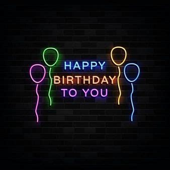 A Neon Sign That Says Happy Birthday To You