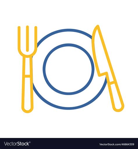 Plate Fork And Knife Isolated Icon Royalty Free Vector Image