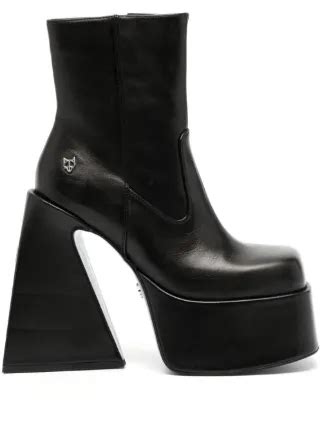 NAKED WOLFE Jane プラットフォーム レザーブーツ ブラック FARFETCH JP