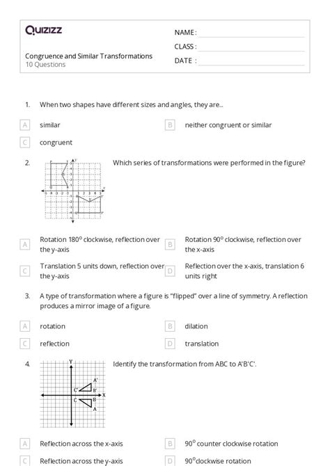 50 Congruence Worksheets On Quizizz Free And Printable