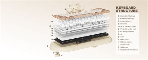 YUNZII C68 Drahtlose Mechanische Tastatur 65 Gaming Tastatur Hot Swap Triple Mode BT5 0 2 4G