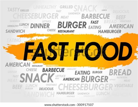 Fast Food Word Cloud Concept Stock Vector Royalty Free 300917507