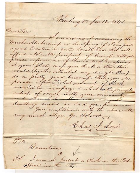 Wheeling VA WV 1845 Stampless Letter To Deavertown OH EBay