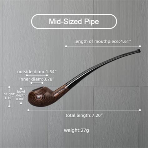 Muxiang Churchwarden Pipe Wenge Wood Tobacco Pipe Handmade Long Bent