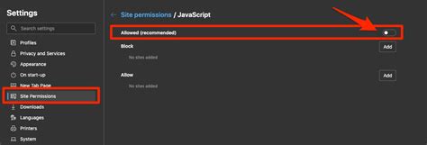 How To Allow Or Block JavaScript In Edge Computer