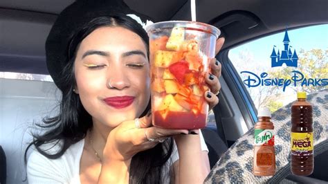 Mexican Fruit Cup With Chamoy Sauce And Tajin Mukbang Disney Haul