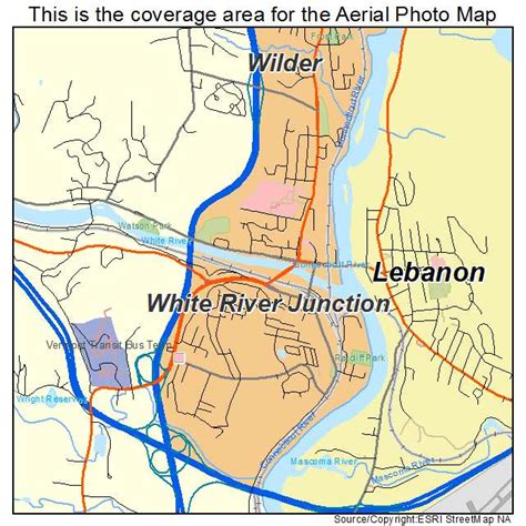 Aerial Photography Map Of White River Junction Vt Vermont