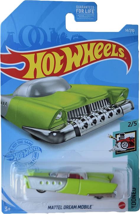 Amazon Hot Wheels Mattel Dream Mobile Tooned 2 5 Green 14 250 Toys Games