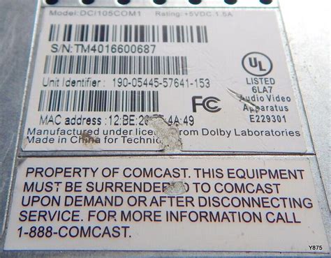 Xfinity Comcast Digital Transport Adapter Box Dci105com1 Ebay