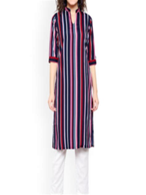 Buy Kalini Women Multicoloured Striped Crepe Kurta Kurtas For Women 18598476 Myntra