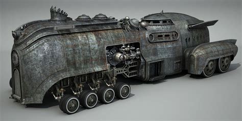 Car Dieselpunk Renat Salimgareev Steampunk Tank Vehicle