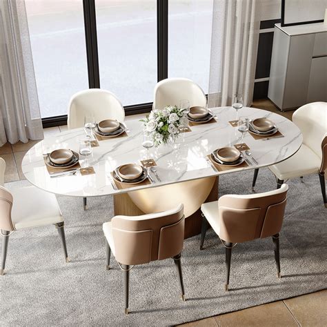 Hobart Modern Oval Dining Table for 4/6/8