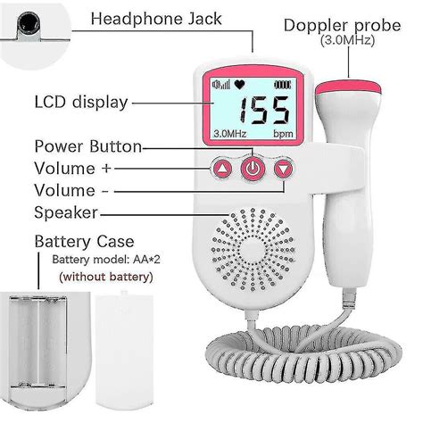 Detector Doppler Fetal Sonda De Ritmo Card Aco Del Beb Monitor