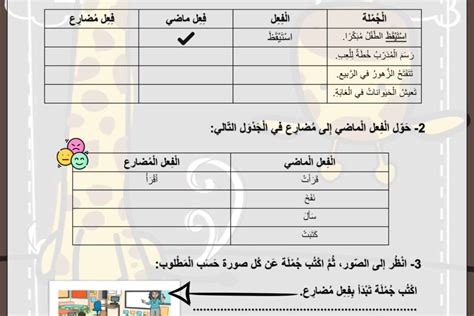 درس الفعل الماضي والفعل المضارع الصف الثاني الأرشيف ملفاتي